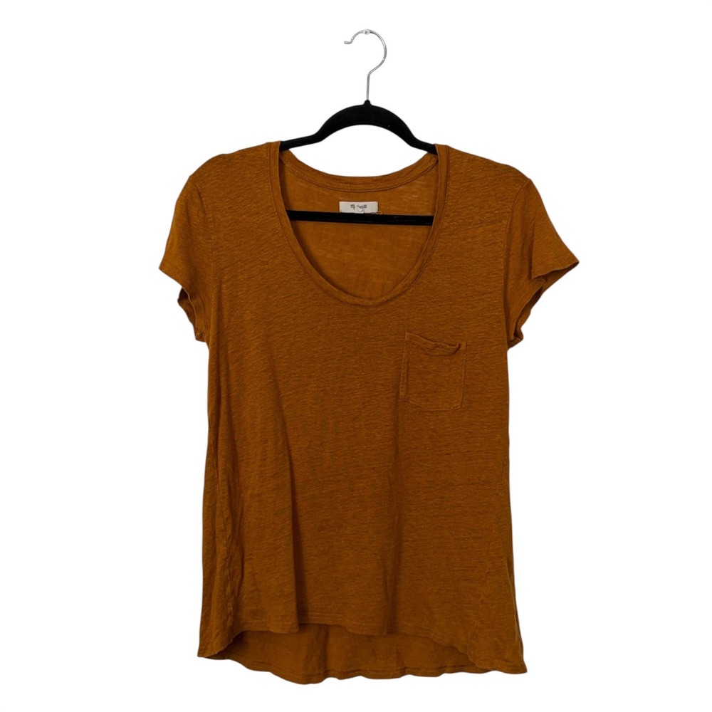 Madewell Burn Orange 100% Linen T-shirt, M